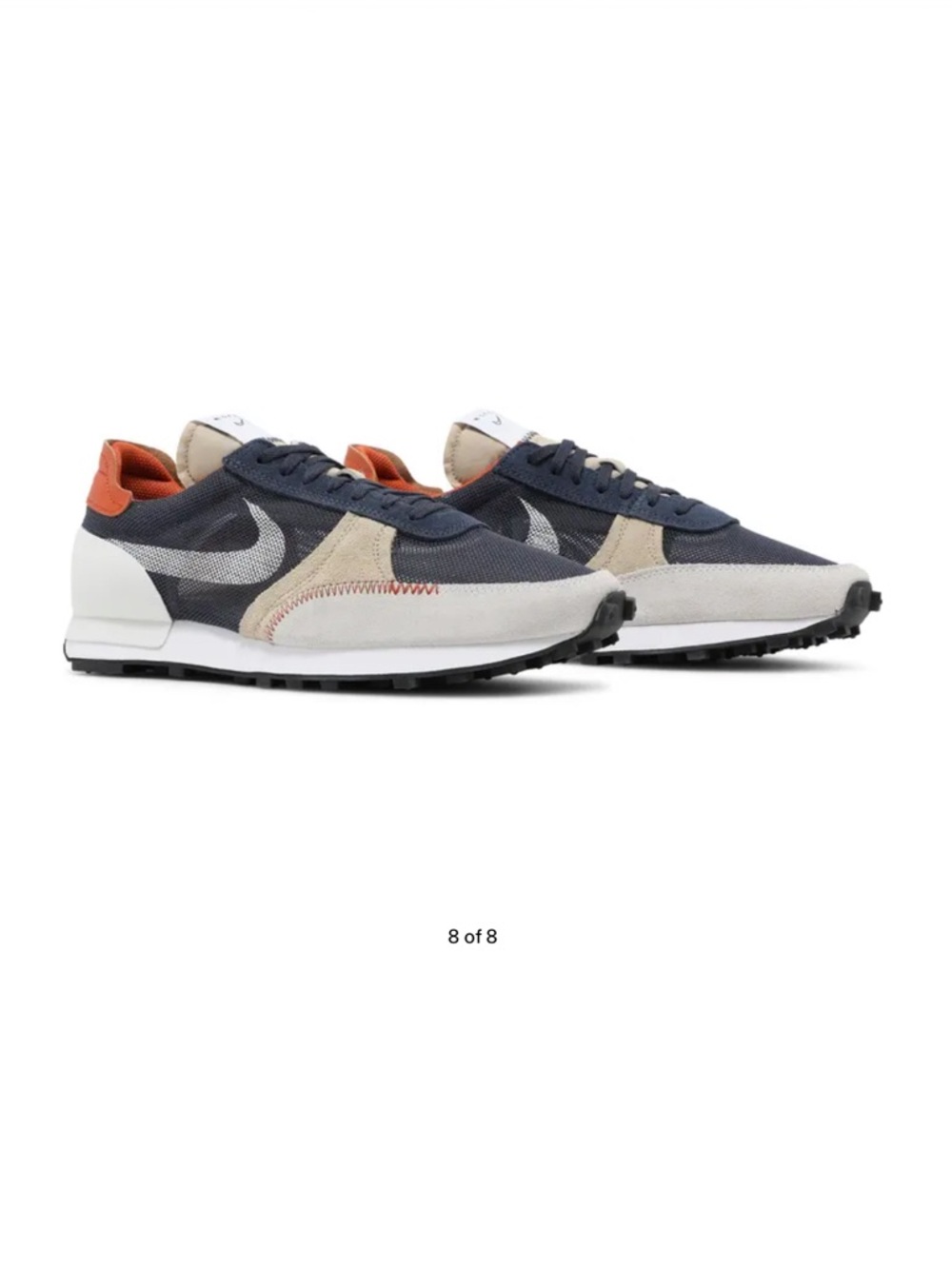 Nike Daybreak-Type Sneakers in Navy, Cream and Orange